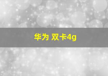 华为 双卡4g